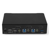 Lindy 39312 switch per keyboard-video-mouse (kvm) Nero, Switch KVM Nero, 7680 x 4320 Pixel, 4K Ultra HD, Nero