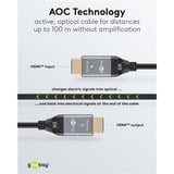 goobay Cavo HDMI ibrido ottico Ultra High-Speed (AOC) 8K / 60Hz Nero/grigio
