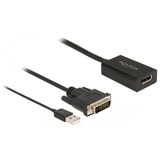 DeLOCK 63189 cavo e adattatore video 0,5 m DVI DisplayPort Nero Nero, 0,5 m, DVI, DisplayPort, Maschio, Femmina, Dritto