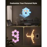 Govee Pannelli luminosi esagonali Glide Ultra confezione da 7, Luce LED grigio, Lampada a parete intelligente, Wi-Fi/Bluetooth, Grigio, 802.11b, 802.11g, Wi-Fi 4 (802.11n), LED, Multi