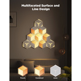 Govee Pannelli luminosi esagonali Glide Ultra confezione da 7, Luce LED grigio, Lampada a parete intelligente, Wi-Fi/Bluetooth, Grigio, 802.11b, 802.11g, Wi-Fi 4 (802.11n), LED, Multi