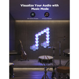 Govee Pannelli luminosi esagonali Glide Ultra confezione da 7, Luce LED grigio, Lampada a parete intelligente, Wi-Fi/Bluetooth, Grigio, 802.11b, 802.11g, Wi-Fi 4 (802.11n), LED, Multi