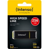 Intenso High Speed Line unità flash USB 256 GB USB tipo A 3.2 Gen 1 (3.1 Gen 1) Nero, Giallo, Chiavetta USB Nero/Giallo, 256 GB, USB tipo A, 3.2 Gen 1 (3.1 Gen 1), 250 MB/s, Cuffia, Nero, Giallo