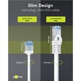 goobay Cavo patch ultraflessibile Cat.6a slim, U/FTP bianco