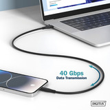 Digitus Cavo di collegamento in silicone USB4 Gen 3x2 USB-C > USB-C Nero