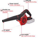 EINHELL Soffiatore a batteria Power X-Change TE-CB 18/270 Li - Solo, 18 Volt rosso/Nero