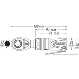 Hazet Mini cacciavite a cricchetto multifunzione 9023M-1, 1/4" e 3/8", Avvitatore Nero