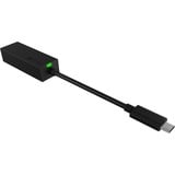ICY BOX IB-LAN100-C3 Ethernet 1000 Mbit/s, Adattatore Nero, Cablato, USB tipo-C, Ethernet, 1000 Mbit/s, Nero