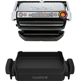 Tefal OptiGrill + GC714D Griglia di contatto, Come contattare con grill argento/Nero, Acciaio inox, Rettangolare, 600 cm², Alluminio, Termoplastica, Pronto, Temperatura