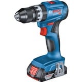 Bosch Set combinato Trapano avvitatore a percussione a batteria GSB 18V-45 + Martello perforatore a batteria GBH 18V-22, Trapano a percussione blu