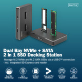 Digitus Docking station doppia M.2 NVM SSD Nero