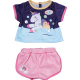 ZAPF Creation BABY born Unicorn Short Pyjamas 43cm, Accessori della bambola BABY born Unicorn Short Pyjamas 43cm, Indumenti da notte per bambola, 3 anno/i