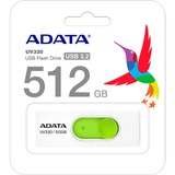 ADATA UV320 unità flash USB 512 GB USB tipo A 3.2 Gen 1 (3.1 Gen 1) Verde, Bianco, Chiavetta USB bianco/Verde, 512 GB, USB tipo A, 3.2 Gen 1 (3.1 Gen 1), 100 MB/s, Lamina di scorrimento, Verde, Bianco