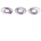 Philips Hue Set da 3 faretti da incasso White & Color Ambiance Xamento, Luce LED argento, Philips Hue White and Color ambiance Faretto a incasso Xamento confezione da 3, Bluetooth/Zigbee, Cromo, LED, Multi, 2000 K, 6500 K