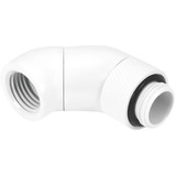 Alphacool Adattatore angolare Eiszapfen doppio 45° girevole G1/4 maschio a G1/4 femmina, Connessione bianco