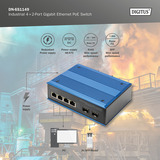 Digitus Gigabit Ethernet PoE industriale 4+2 porte, Interruttore 