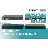 Digitus Set Extender HDMI 4K HDBaseT, 150 Metri, Estensione HDMI Nero