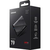 Samsung Portable SSD T9 USB 3.2 1TB, Disco a stato solido Nero, 2 TB, USB tipo-C, USB 3.2 Gen 2x2, 2000 MB/s, Nero