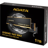 ADATA LEGEND 960 MAX 1 TB M.2 PCI Express 4.0 NVMe 3D NAND, Disco a stato solido grigio scuro/Oro, 1 TB, M.2, 7400 MB/s