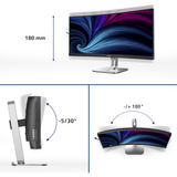 Philips Serie 5000 34B2U5600C/00 Monitor PC 86,4 cm (34") 3440 x 1440 Pixel Dual QHD LCD Grigio, Monitor LED grigio scuro/Argento, 86,4 cm (34"), 3440 x 1440 Pixel, Dual QHD, LCD, 4 ms, Grigio