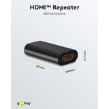 goobay Amplificatore di segnale HDMI 4K @ 30Hz, Estensione HDMI Nero