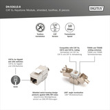 Digitus Modulo Keystone CAT 6A schermato senza attrezzi 8 pz, Modulo di Keystone 