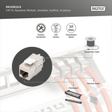 Digitus Modulo Keystone CAT 6A schermato senza attrezzi 8 pz, Modulo di Keystone 