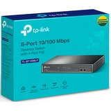 TP-Link TL-SF1008LP switch di rete Non gestito Fast Ethernet (10/100) Supporto Power over Ethernet (PoE) Nero, Interruttore Non gestito, Fast Ethernet (10/100), Full duplex, Supporto Power over Ethernet (PoE), Montabile a parete