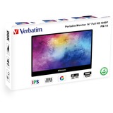 Verbatim 49590 Monitor PC 35,6 cm (14") 1920 x 1080 Pixel Full HD LCD Nero, Monitor LED Nero, 35,6 cm (14"), 1920 x 1080 Pixel, Full HD, LCD, 6 ms, Nero