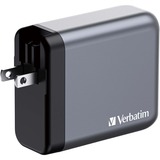 Verbatim GNC-140 Universale Nero, Grigio AC Ricarica rapida Interno, Caricabatterie grigio, Interno, AC, 20 V, Nero, Grigio