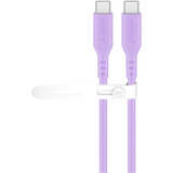 goobay Cavo in silicone USB 2.0 viola, connettore USB-C > connettore USB-C viola