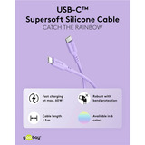 goobay Cavo in silicone USB 2.0 viola, connettore USB-C > connettore USB-C viola