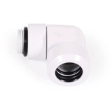 Alphacool Raccordo a vite Eiszapfen 16mm HardTube girevole 90° G1/4 - Bianco, Connessione bianco