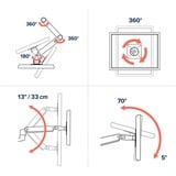 Ergotron LX Monitor Arm, Base per monitor Nero