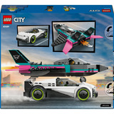 LEGO City Jet a getto vs. Auto da corsa, Giochi di costruzione Aereo, Macchina e 2 Minifigure di Piloti, Idea Regalo per Bambini 6+, Set da costruzione, 6 anno/i, Plastica, 259 pz, 446 g