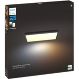 Philips White Ambiance Aurelle pannello quadrato XL, Luce LED Nero, Philips Hue White ambiance Pannello quadrato Aurelle, Lampada a soffitto intelligente, Bluetooth/Zigbee, Nero, LED, Metallo, Sintetico, Lampadina/e non sostituibile/i