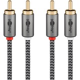 goobay Cavo stereo Cinch Plus Nero/Argento