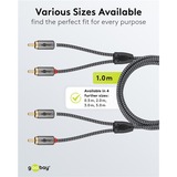 goobay Cavo stereo Cinch Plus Nero/Argento