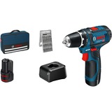 Bosch GSR 12V-15 Professional 1300 Giri/min Nero, Blu, Trapano avvitatore blu/Nero, Cacciavite elettrico, Impugnatura a pistola, Nero, Blu, 1300 Giri/min, 400 Giri/min, 1300 Giri/min