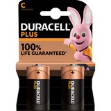 Duracell Plus 100 C B2 x10, Batteria Batteria monouso, C, Alcalino, 1,5 V, 2 pz, Multicolore