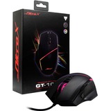 Inter-Tech GT-100 RGB mouse Mano destra USB tipo A Ottico 6400 DPI, Mouse da gioco Nero, Mano destra, Ottico, USB tipo A, 6400 DPI, Nero