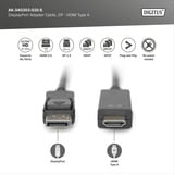 Digitus Cavo adattatore DisplayPort > HDMI 4K Nero