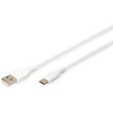Digitus Cavo di collegamento in silicone USB 2.0 USB-A > USB-C bianco