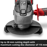 EINHELL Smerigliatrice angolare a batteria Power X-Change TC-AG 18/115 Li-Solo, 18 Volt rosso/Nero