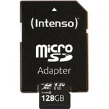 Intenso microSDXC 128GB Class 10 UHS-I Professional - Extended Capacity SD (MicroSDHC) Classe 10, Scheda di memoria Nero, 128 GB, MicroSDXC, Classe 10, UHS-I, 100 MB/s, 45 MB/s