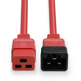 Lindy 30125 cavo di alimentazione Nero, Rosso 3 m Accoppiatore C20 Accoppiatore C19, Cavo di prolunga rosso, 3 m, Accoppiatore C20, Accoppiatore C19, 250 V, 16 A
