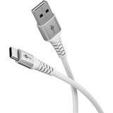 goobay Cavo tessile USB 2.0 supersoft, connettore USB-A > connettore USB-C bianco