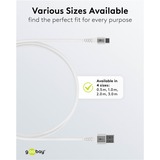 goobay Cavo tessile USB 2.0 supersoft, connettore USB-A > connettore USB-C bianco