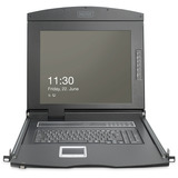 Digitus Console KVM LCD HD modulare con TFT 19" 16 porte HDMI, Switch KVM Nero