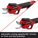 EINHELL Forbice da potatura professionale a batteria GP-LS 18/28 Li BL-Solo, 18Volt, Potatore rosso/Nero